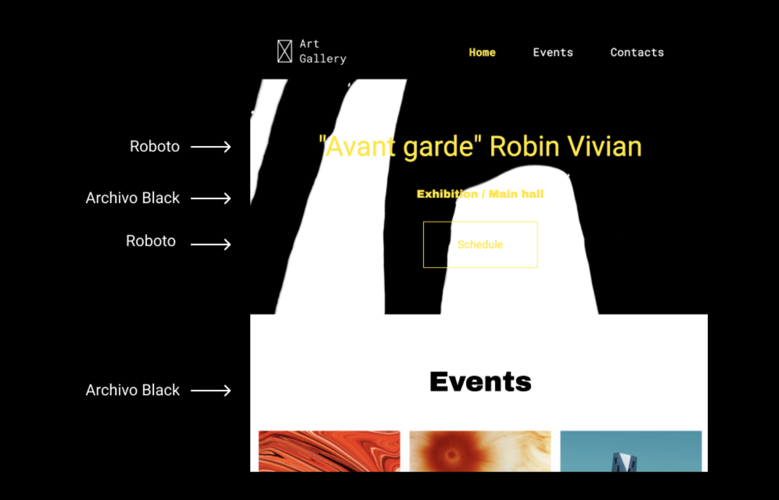 Roboto & Archivo Black font pairing